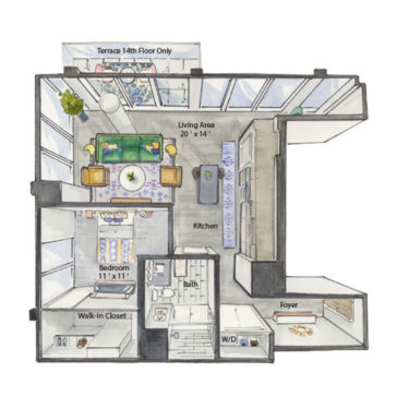 Rendering of the A11 Floor Plan