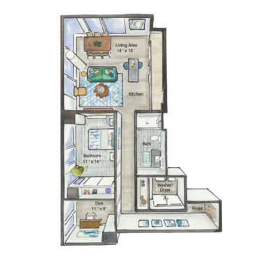 Rendering of the A14 Floor Plan